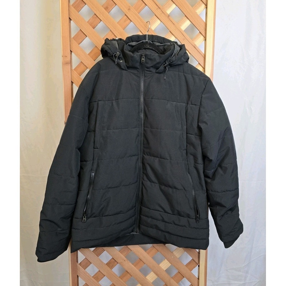 Wantdo Men's Puffer Coat‎ Insulated Windproof Quilted Jacket W/Hood - Black Sz L